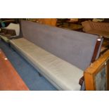 Walnut Framed Vinyl Seated High Back Bench 9'10" Length