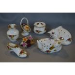 Selection of Royal Albert Country Roses Ornaments, Lidded Jar, Vase, etc.