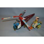 Chinese Clockwork Tinplate Helicopter and Tricycle