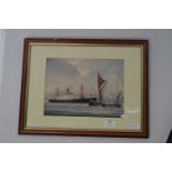 Framed Jack Rigg Picture - Shipping on the Thames