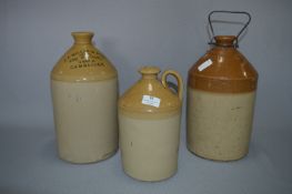 Three Stoneware Pottery Jugs - Cambridge Wine Merchant and Albion Brewery