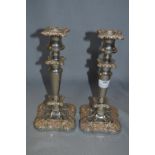 Pair of Silver Plated Candlesticks