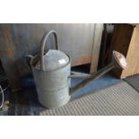 Galvanised Water Bucket with Copper Flower