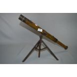 Negretti & Zambra of London Two Section Brass Telescope with Tripod