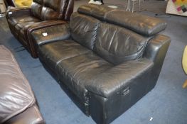 *La-Z-Boy Black Leatherette Two Seat Reclining Sofa