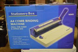 Stationery Box, A4 Comb Binding Machine