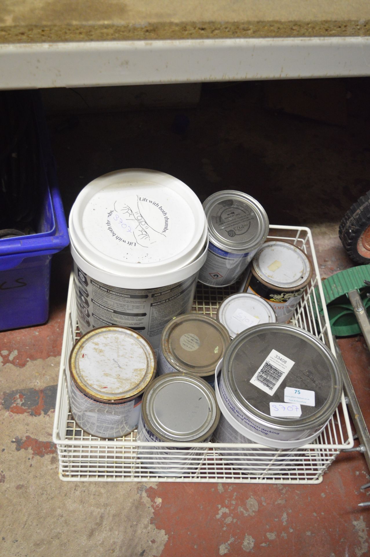 Quantity of Part and Unused Tins of Paint
