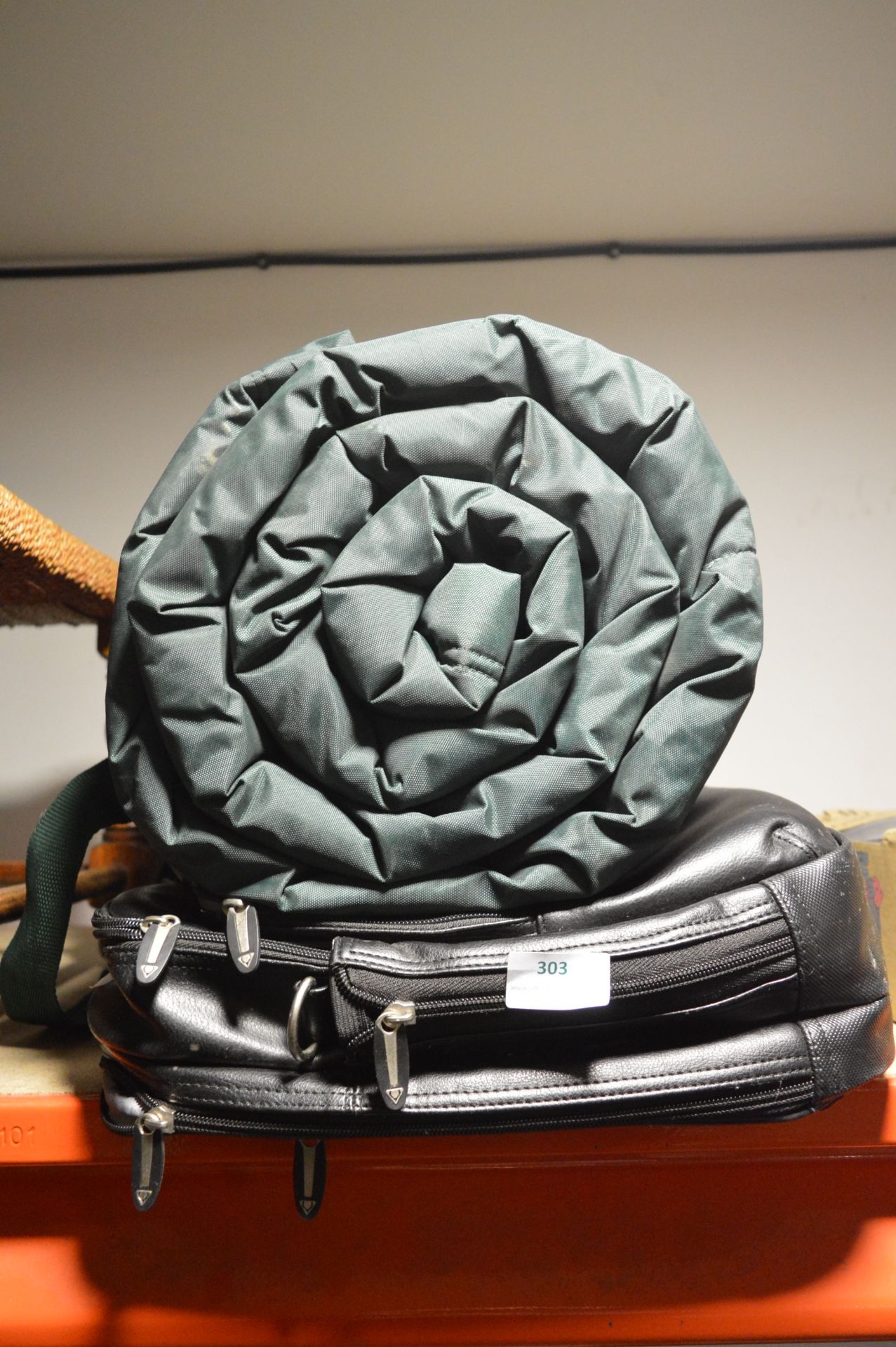 Travel Blanket and Black Vinyl Suitcase