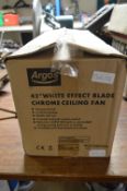 Argos 42" White Effect Blade Chrome Ceiling Fan