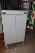 Metal Trolley Cabinet with Shelved Interior