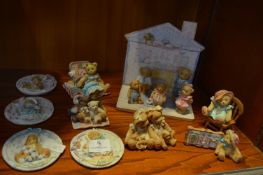 Collection of Cherished Teddies Figurines and Plaq