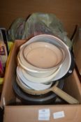 Box of Plastic Kitchenware Including Mixing Bowls,