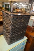 Lattice Weave Linen Basket