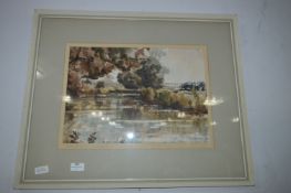 Framed Watercolour - Trout Stream Wansford by Hect