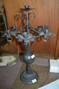 Black Metal Seven Branch Candle Stand