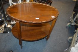 Mahogany Oval Topped Trolley Table
