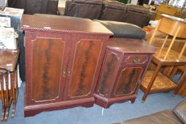 Rosewood Effect DVD Cabinet and Matching Side Cabi