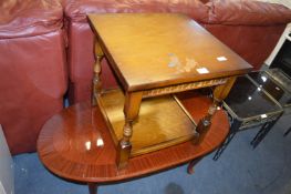 Oak Side Table and a Mahogany Oval Topped Coffee T