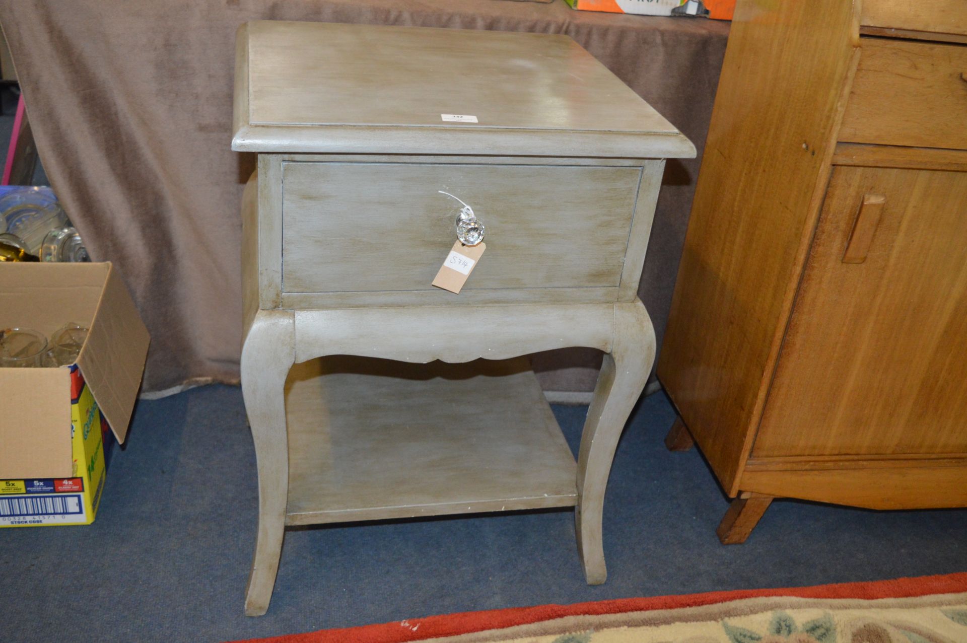 Shabby Chic Grey Single Drawer Side Cabinet