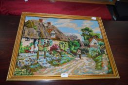 Gilt Framed Woolwork Tapestry Picture