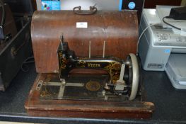 Walnut Cased Hand Crank Vesta Sewing Machine