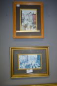 Pair of Small Framed Lowry Prints