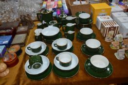 Green & Gilt Dinner and Tea Ware (43 Pieces)