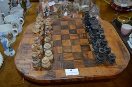 Handmade Wooden Chess Board with Pieces
