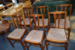 Set of Six 1950's Beech Framed Dining Chairs