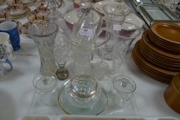 Selection of Glassware; Vases, Decanters and a Tra