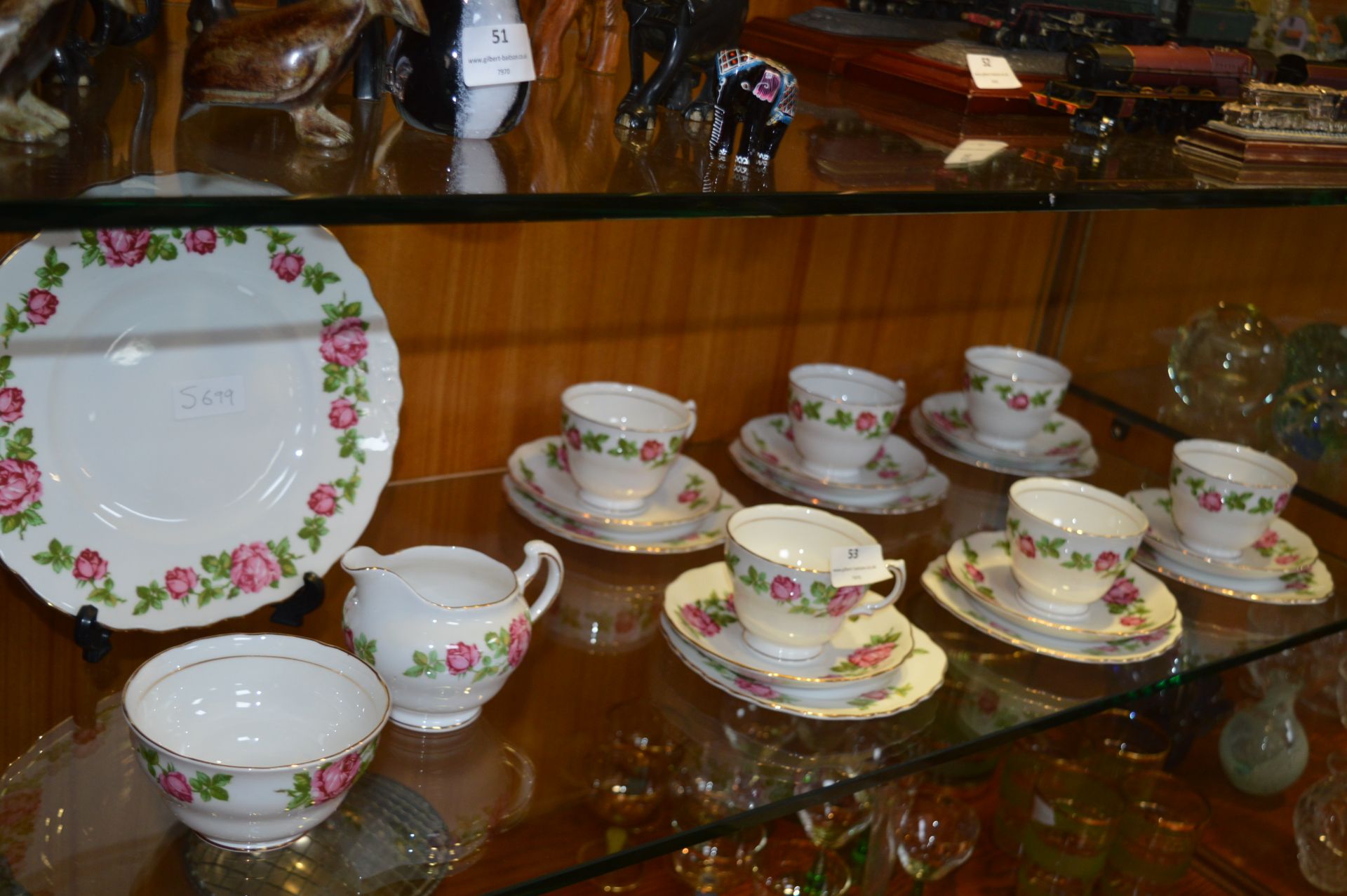 Royal Vale Pink Rose 21 Piece Tea Set