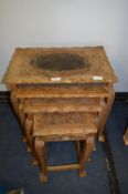 Indian Carved Teak Nest of Four Tables