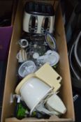 Box of Kitchen Items Including Mixer, Roast Pan, T