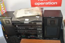 Sony Hi Fi System; Record Deck, Twin Tape Tuner, A