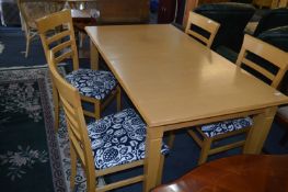 Beech Effect Extending Dining Table with Four Chai
