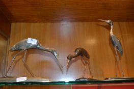 Three Carved Horn Bird Figurines