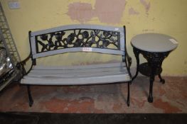 Cast Iron Garden Bench and Table