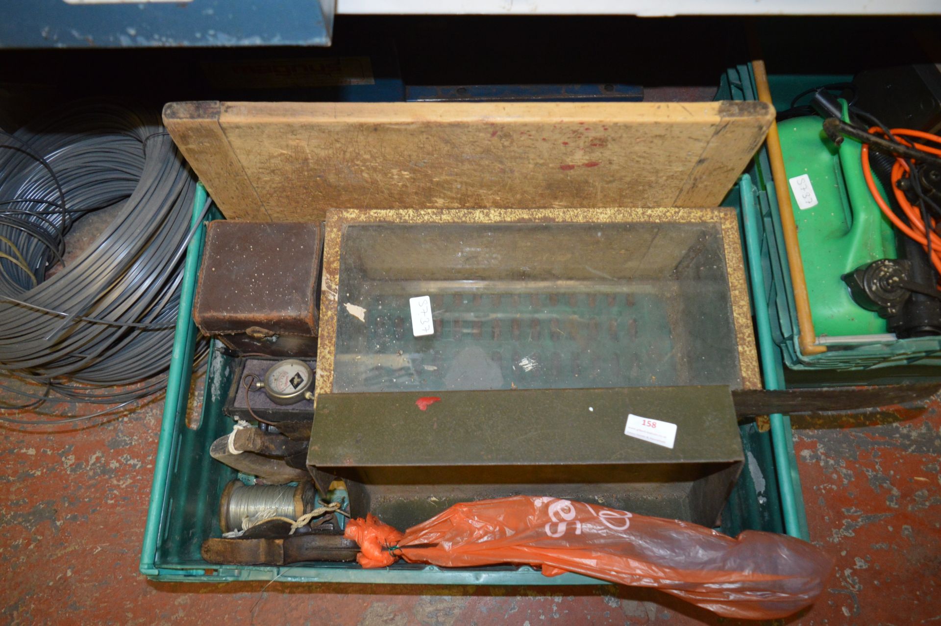 Box of Vintage Tools, Fish Tank, Chopping Board, e