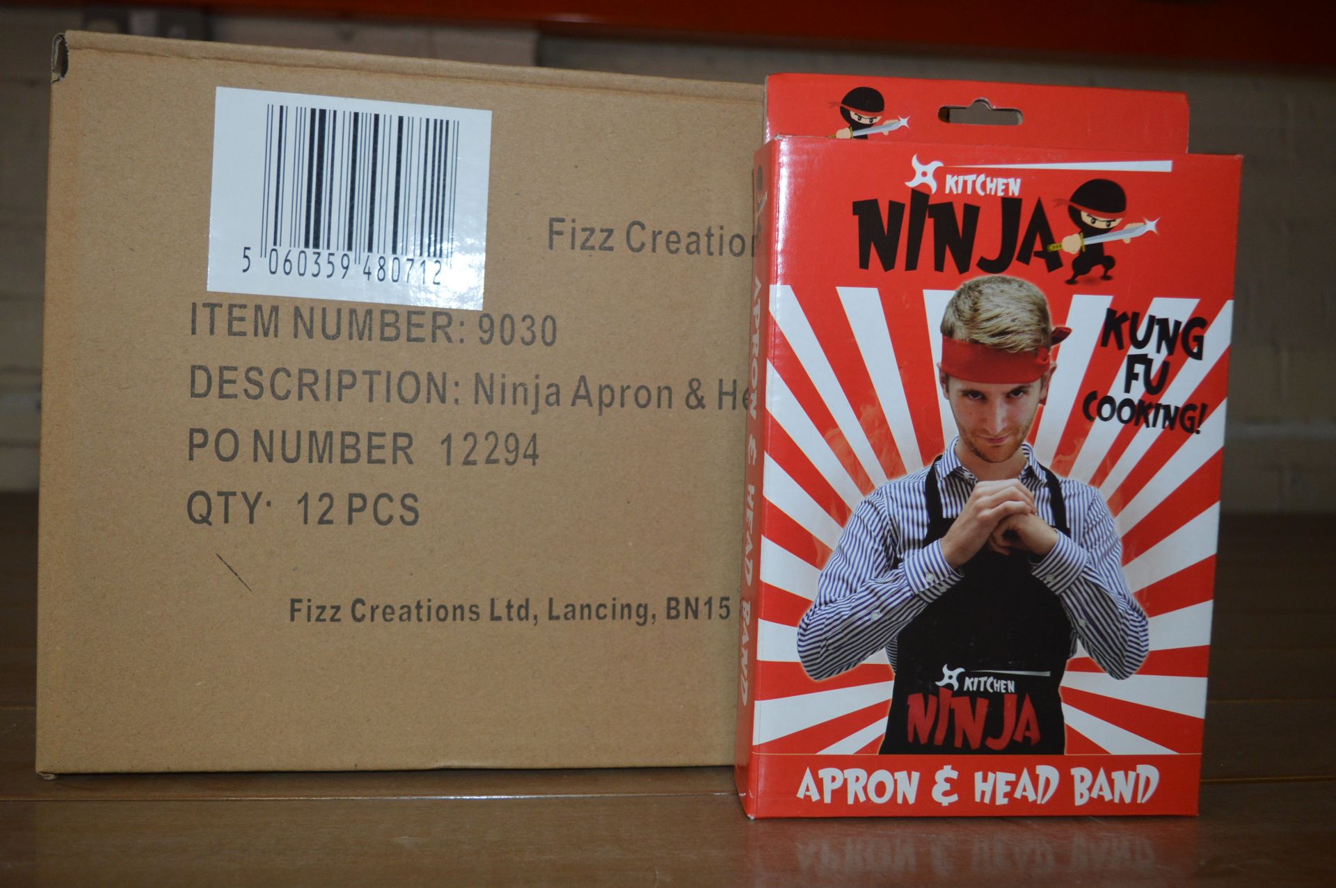 *Box of 12 Ninja Aprons & Headbands