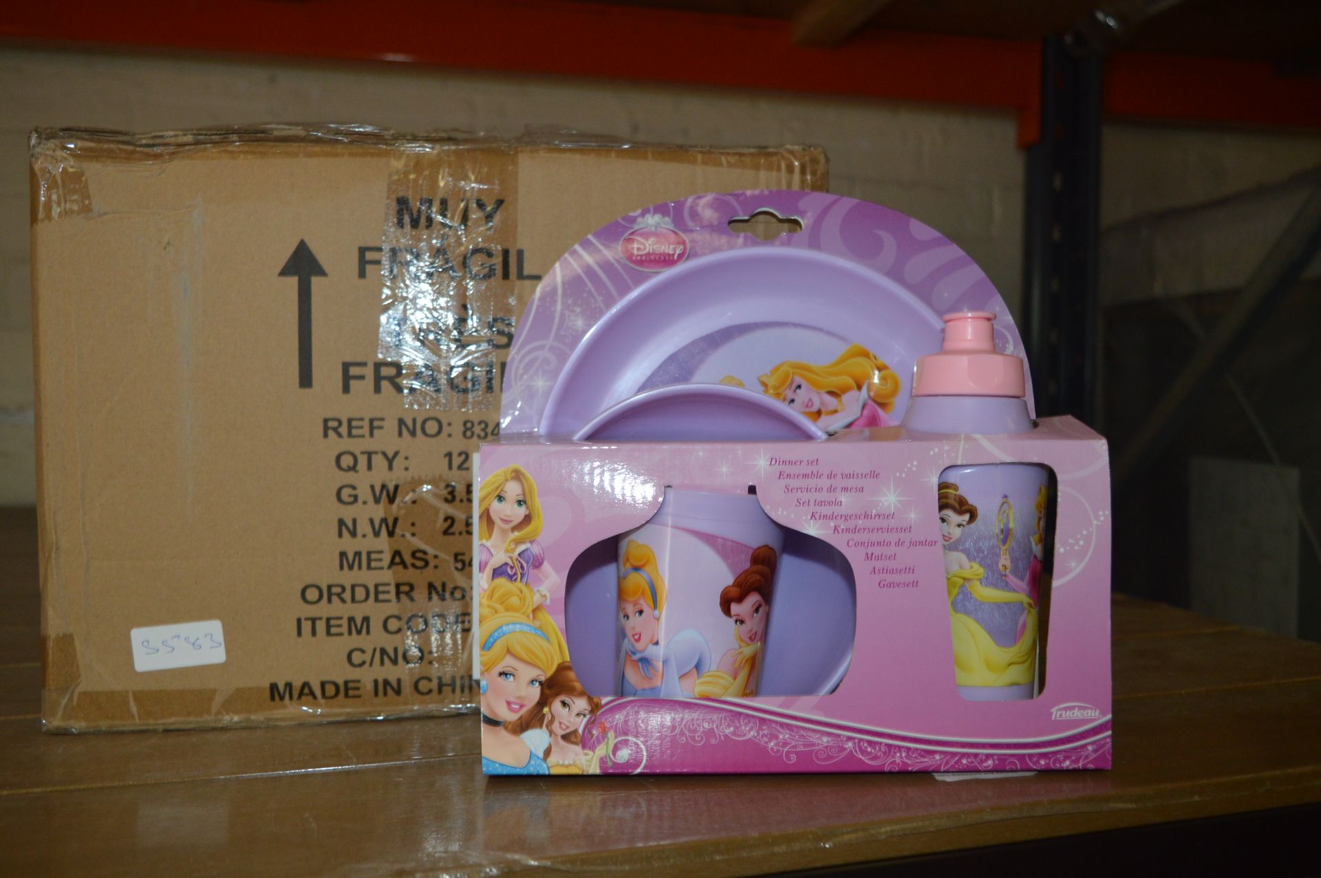 *Box of 12 Disney Princess Four Piece Dinner Set
