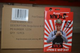 *Box of 12 Ninja Aprons & Headbands