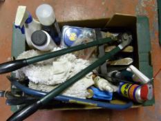 Box of Tools and Cleaning Products