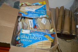 *Box of Wooden Clothes Pegs