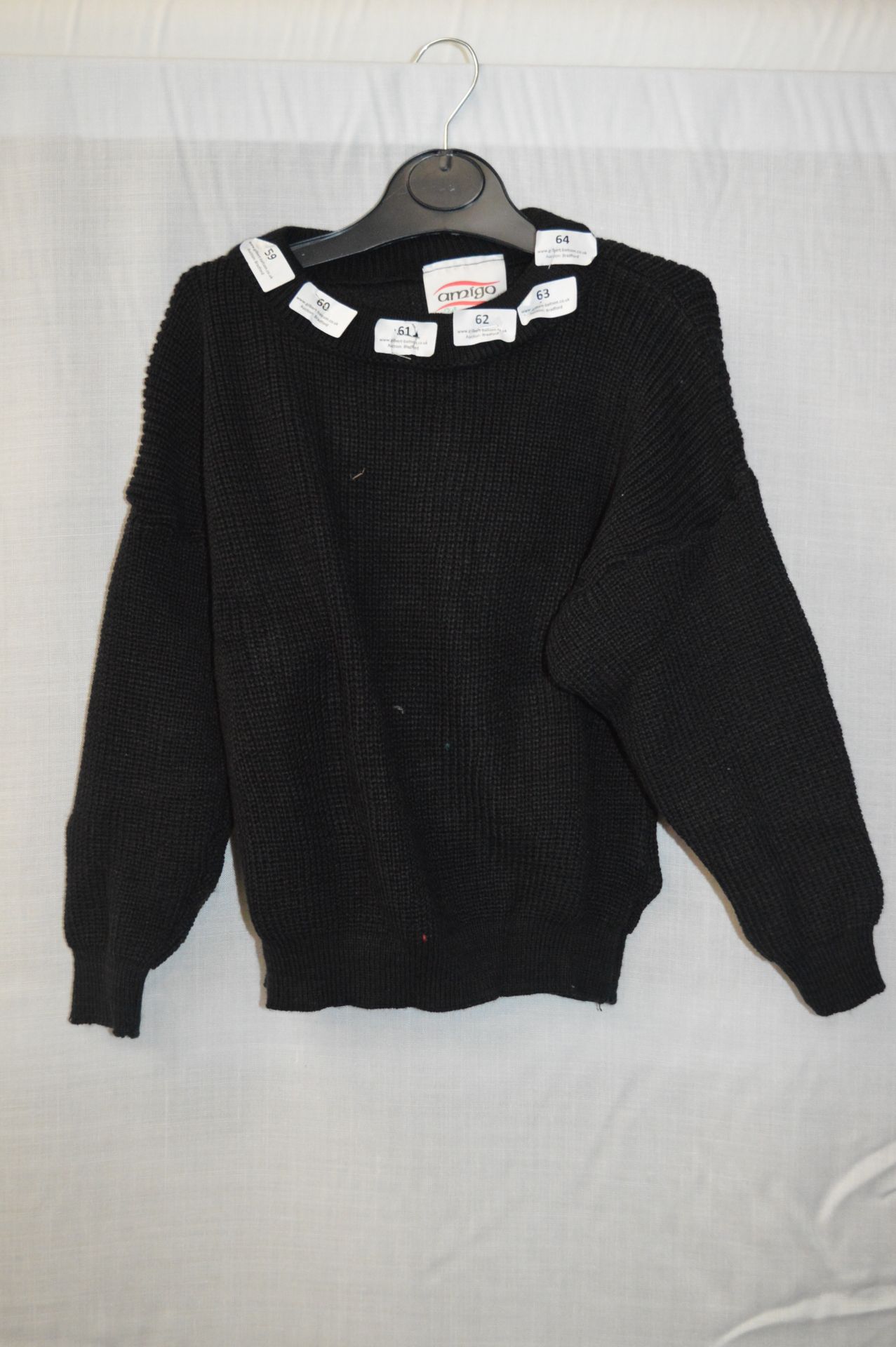 Box of Five Black Crew-Neck Knitted Jumpers