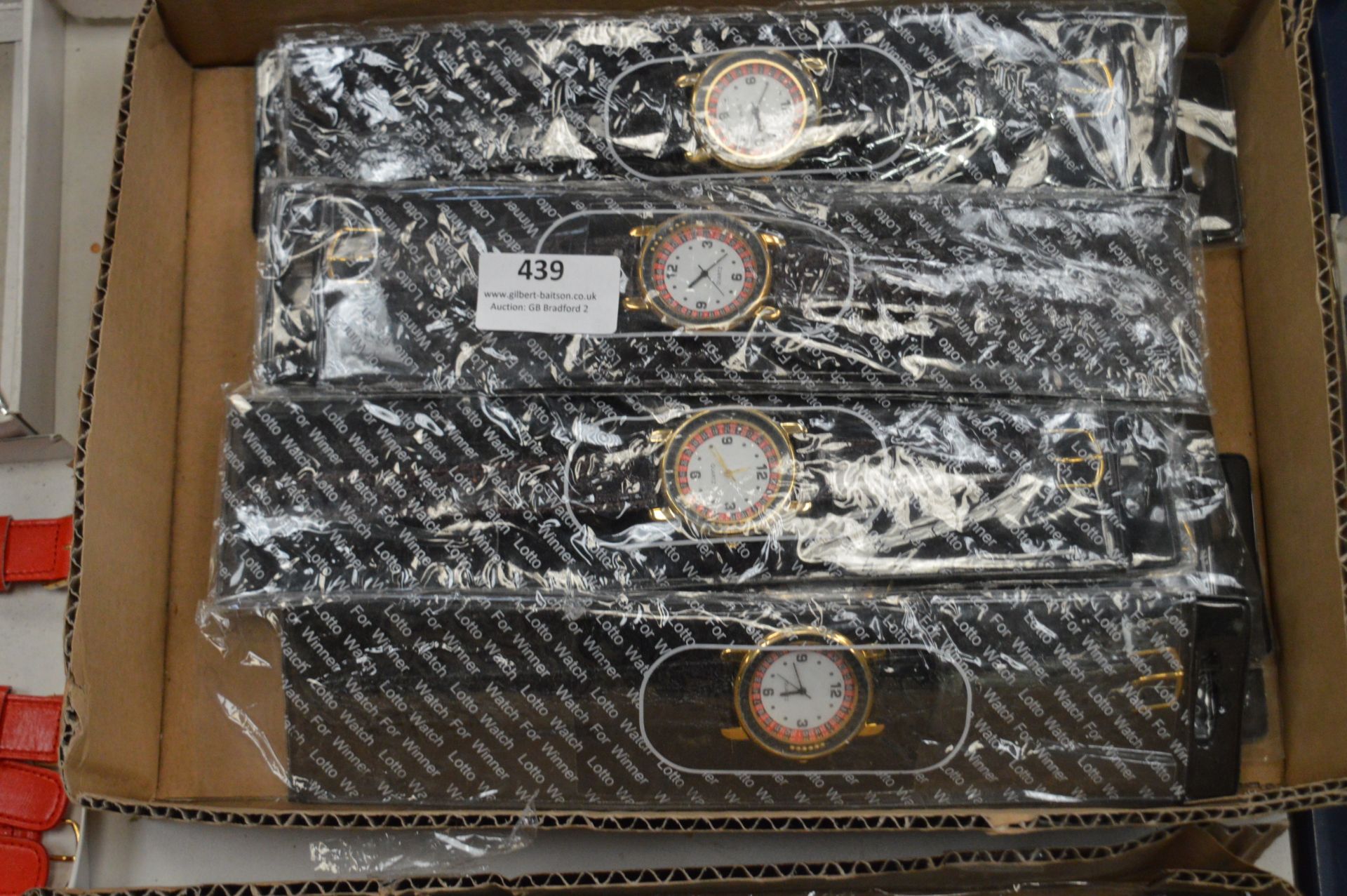Box of 10 Watches with Roulette Wheel Style Faces