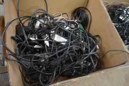 Box of Assorted Kettle Leads, Power Supply Units,