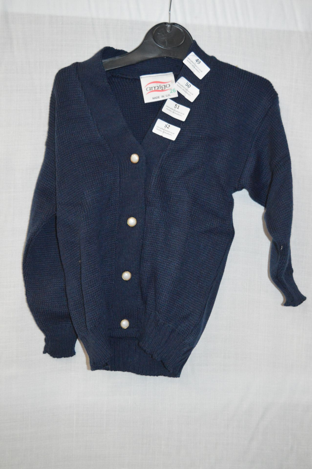 Box of Five Navy Blue Children's Cardigans with Fa