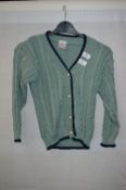Box of Five Green Knitted Cardigan with Blue Trim