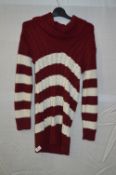 Box of Five Maroon & Cream Knitted Jumper Dresses