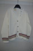 Box of Five White Knitted Cardigans with Coloured